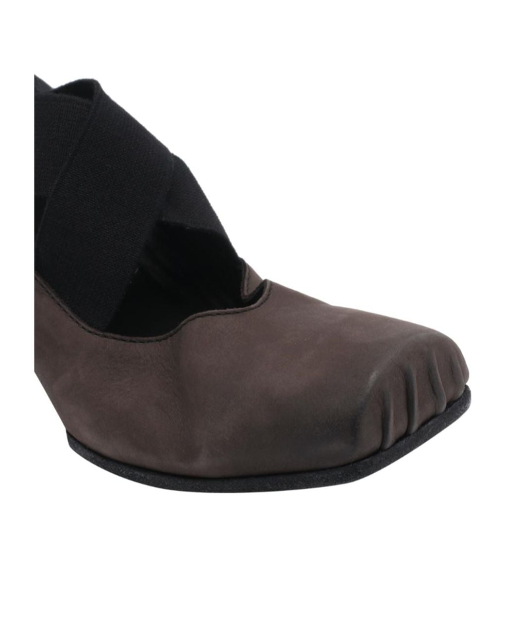 Uma Wang Black Square-Toed Ballet Shoes