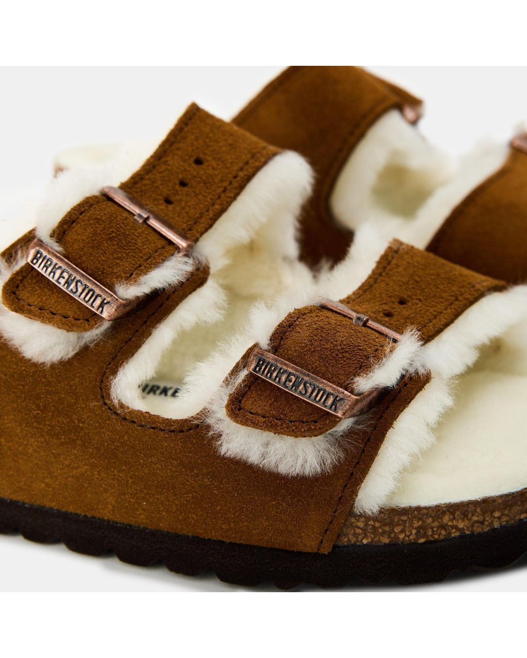 Birkenstock Brown Buckle Slippers