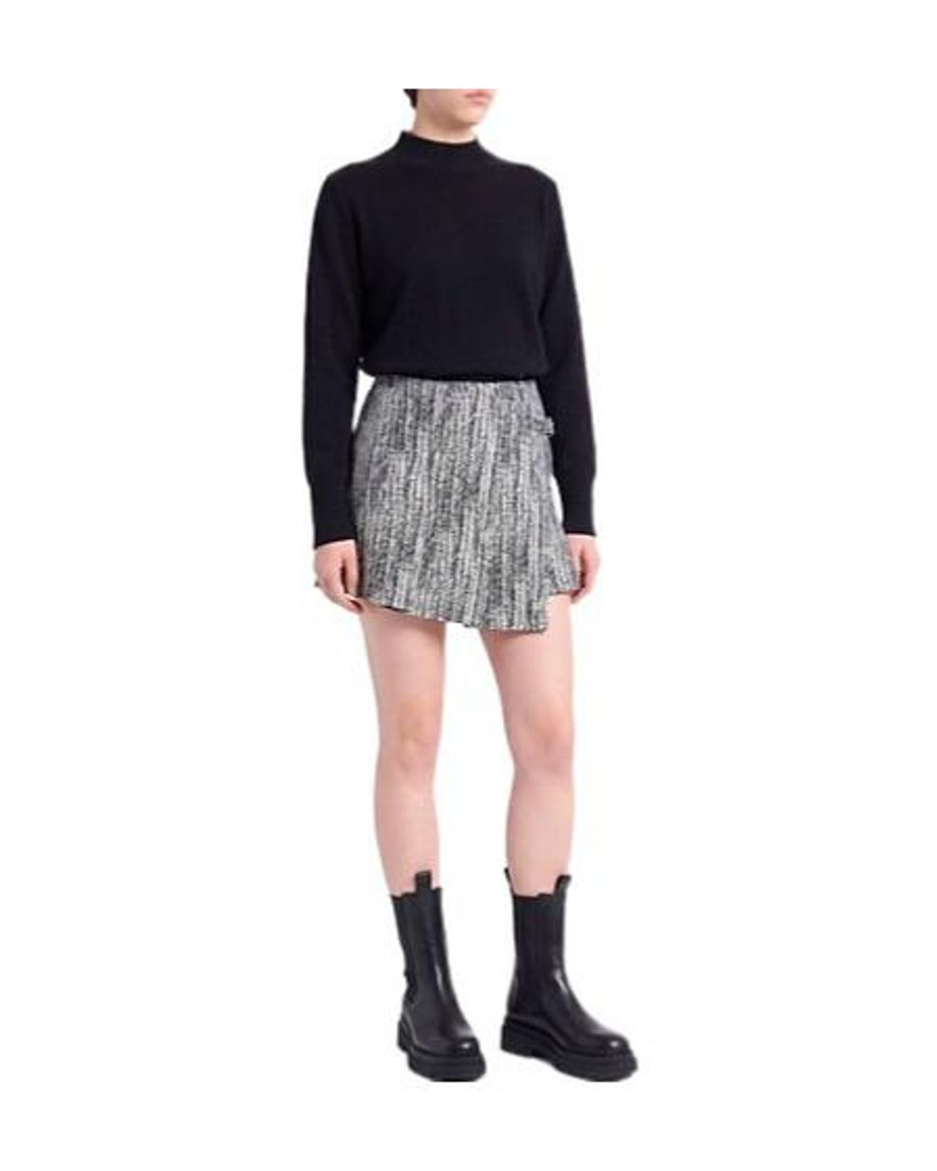 Ganni Gray Woolen Wrapped Skirt