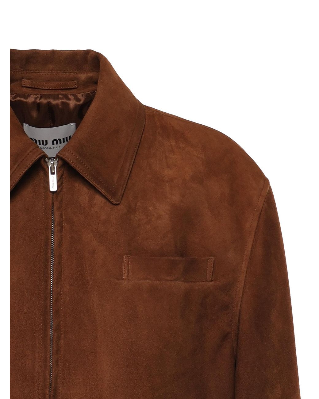 Miu Miu Brown Waxed Suede Jacket