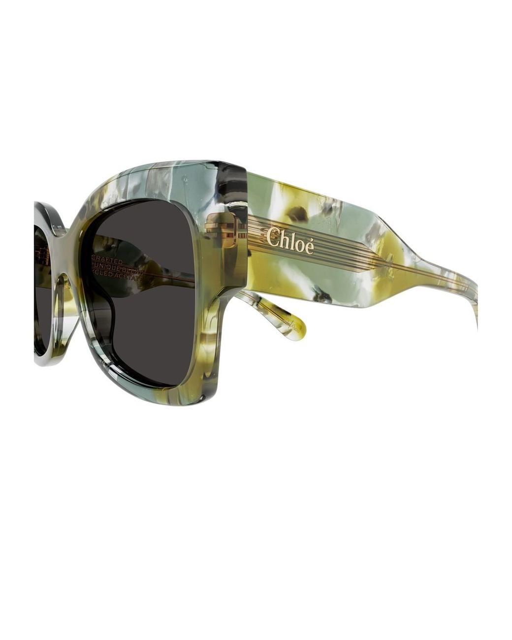 Chloé Green Chloé Eyewear Oversize Frame Sunglasses