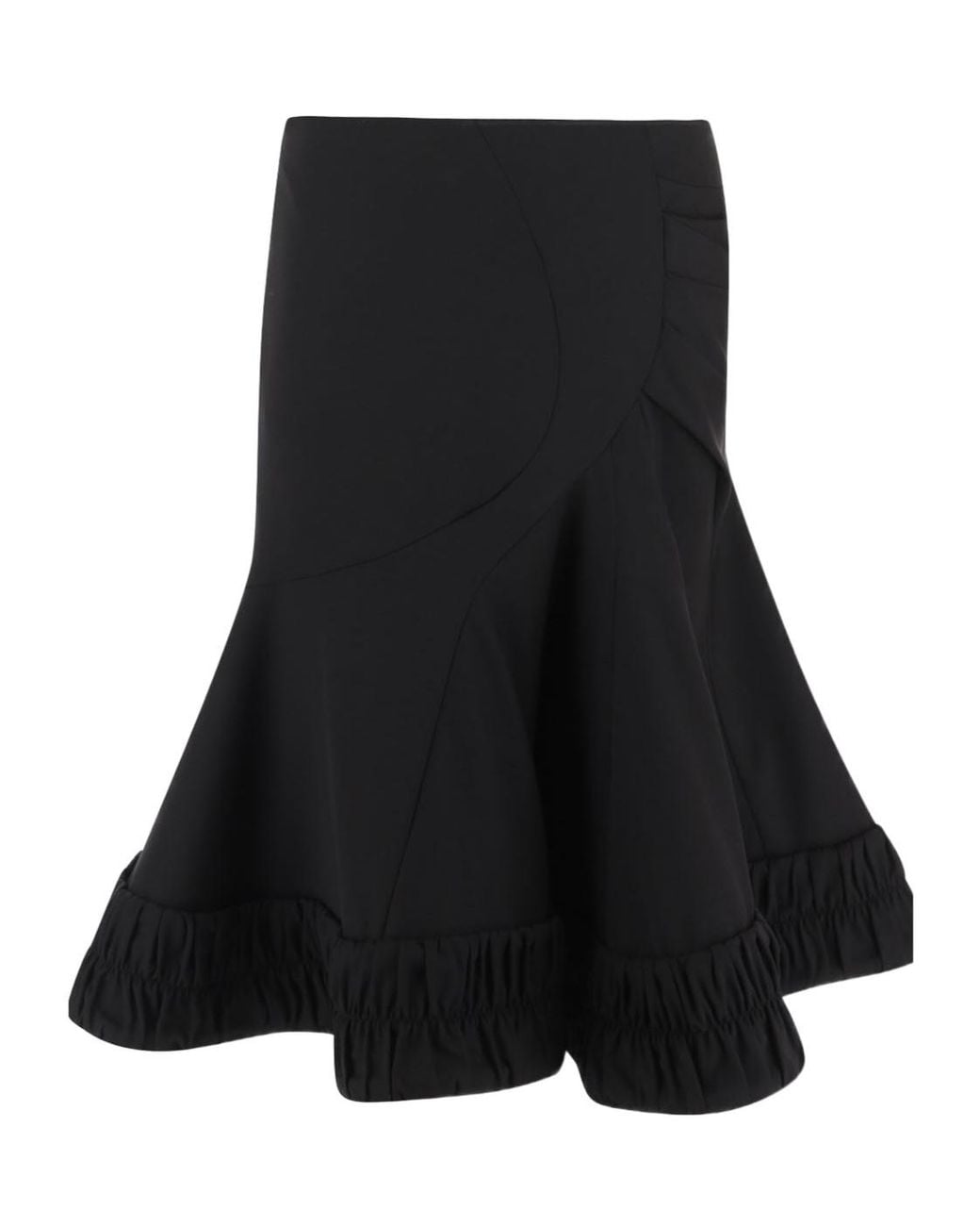 Dries Van Noten Black Flared Midi Skirt