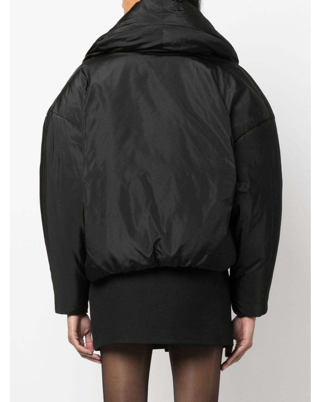 Saint Laurent Black Cropped Puffer Jacket