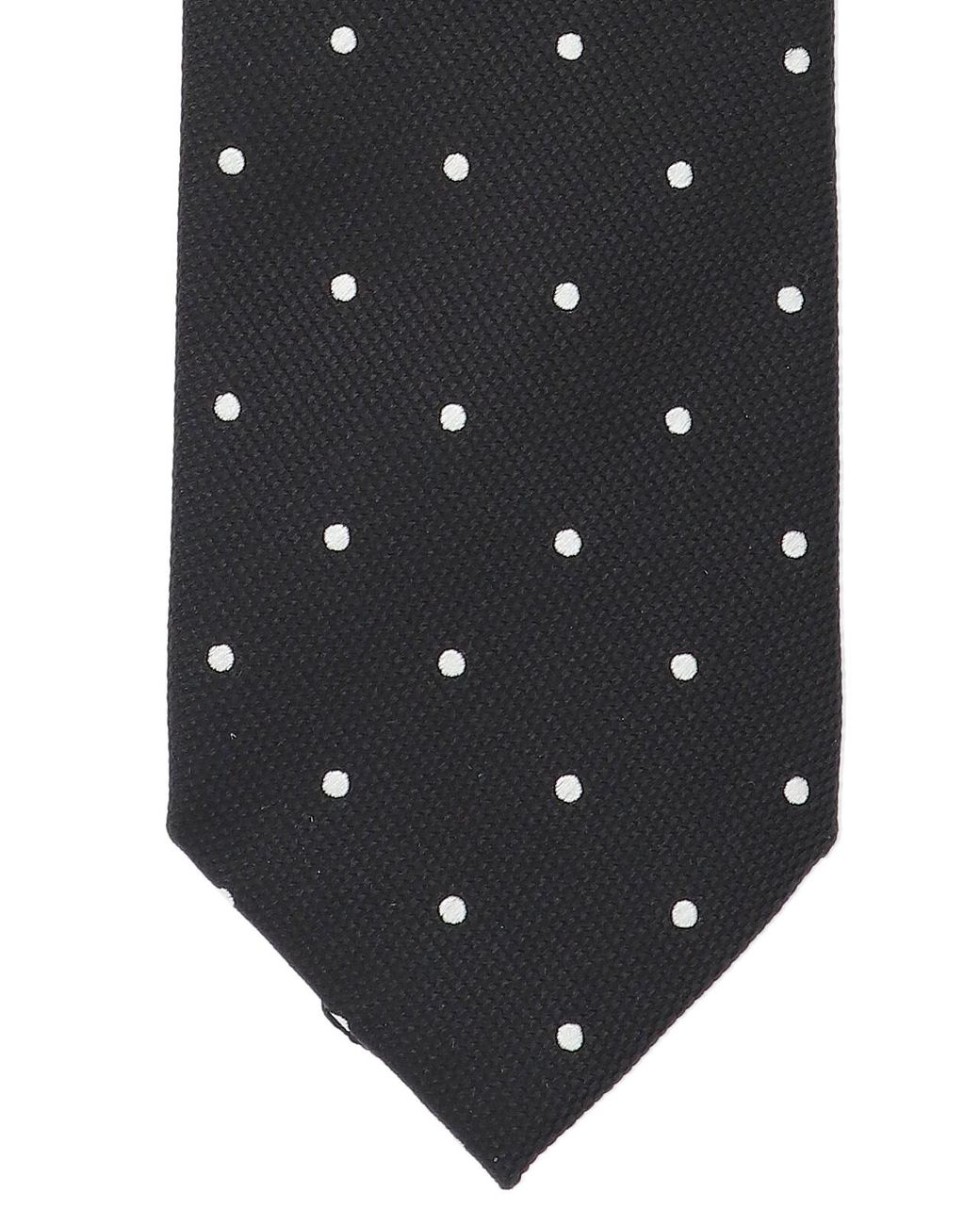 Tom Ford Black Polka Dot Pointed Tip Tie for men