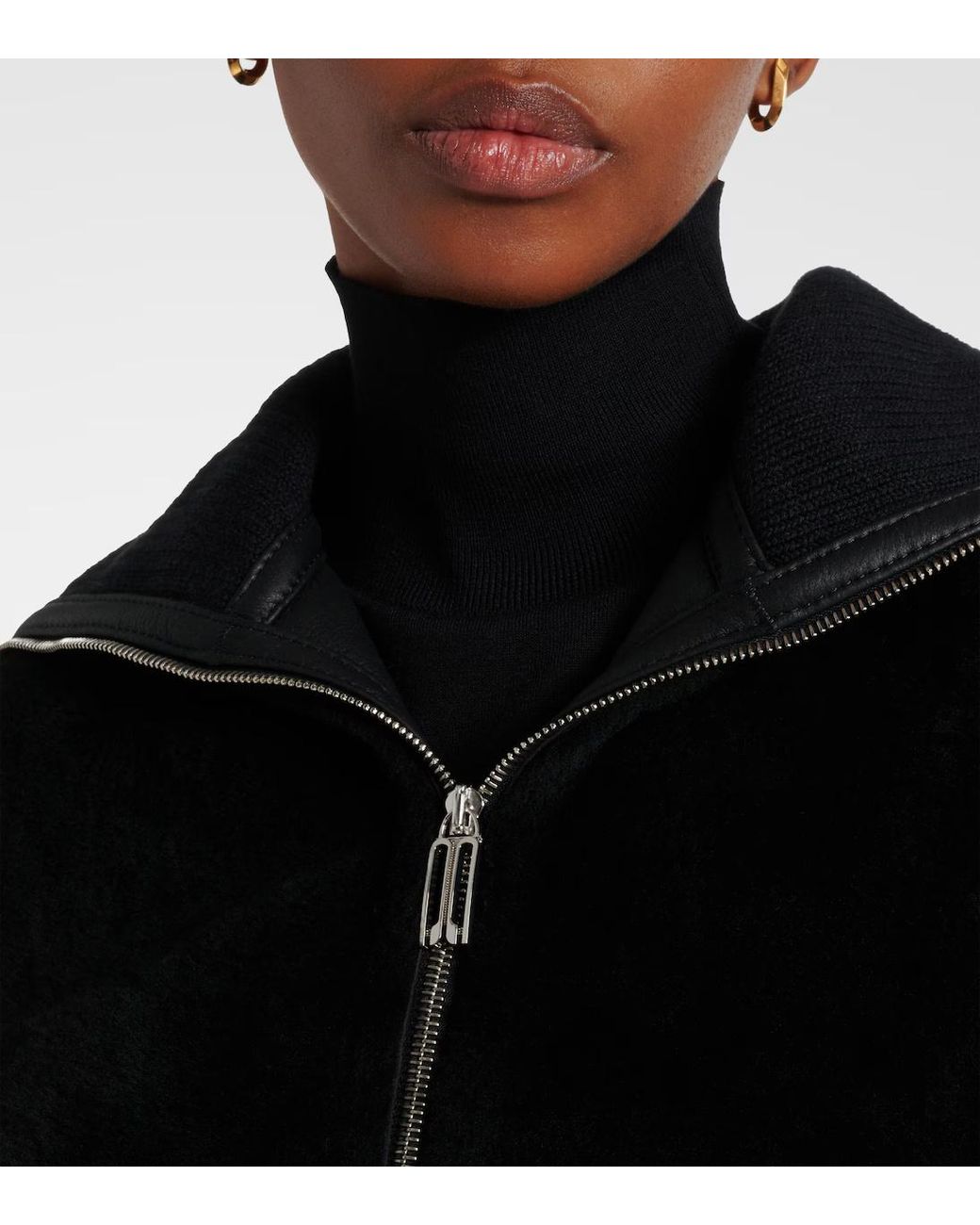 Victoria Beckham Black Lapel Collar Long-Sleeved Casual Jacket