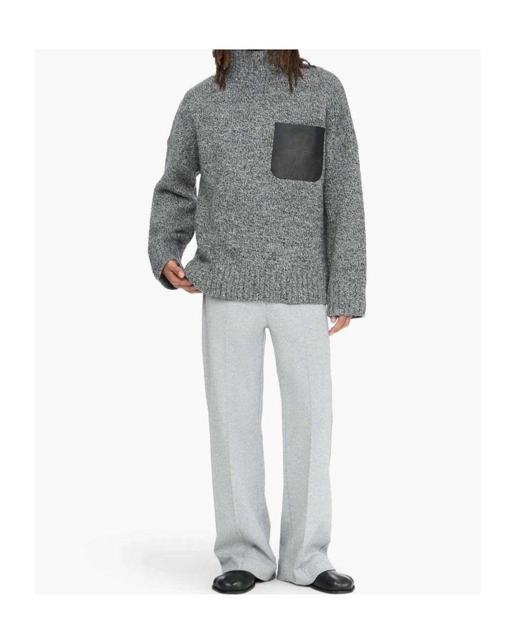 J.W. Anderson Gray Jw Anderson Patch Pocket Turtleneck Knitted Jumper for men