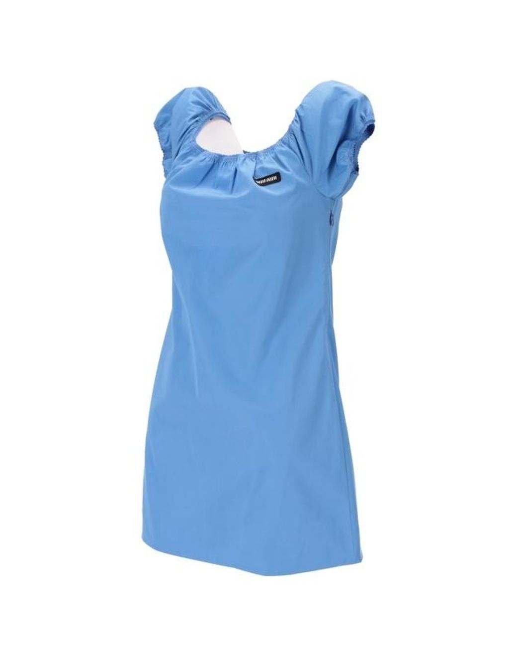Miu Miu Blue Scoop Neck Mini Dress