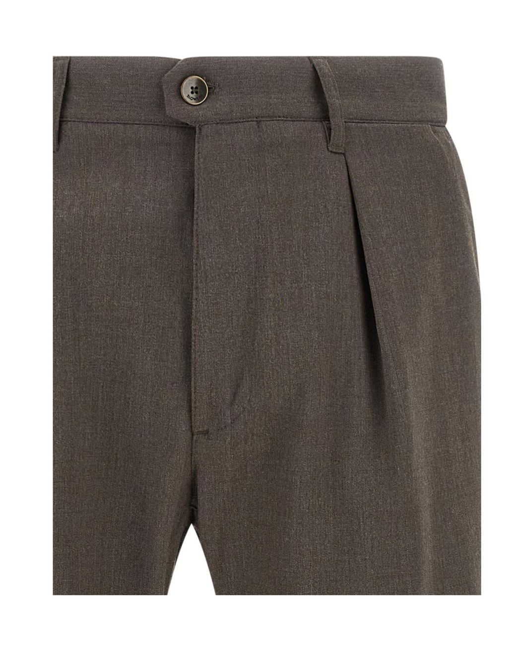 Incotex Gray Pleated Pants for men
