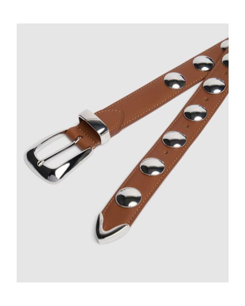 Khaite White Benny Studded Leather Belt