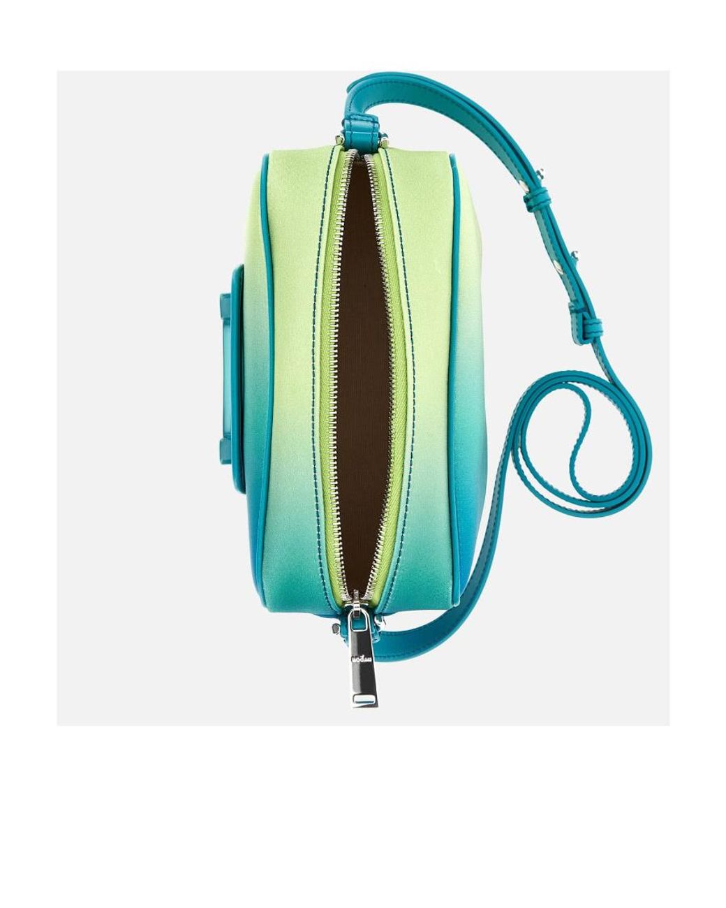 Hogan Blue Logo Plaque Zip-Up Shoulder Bag