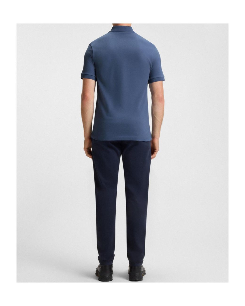 Boss Blue Collared Short-Sleeved Polo Shirt for men