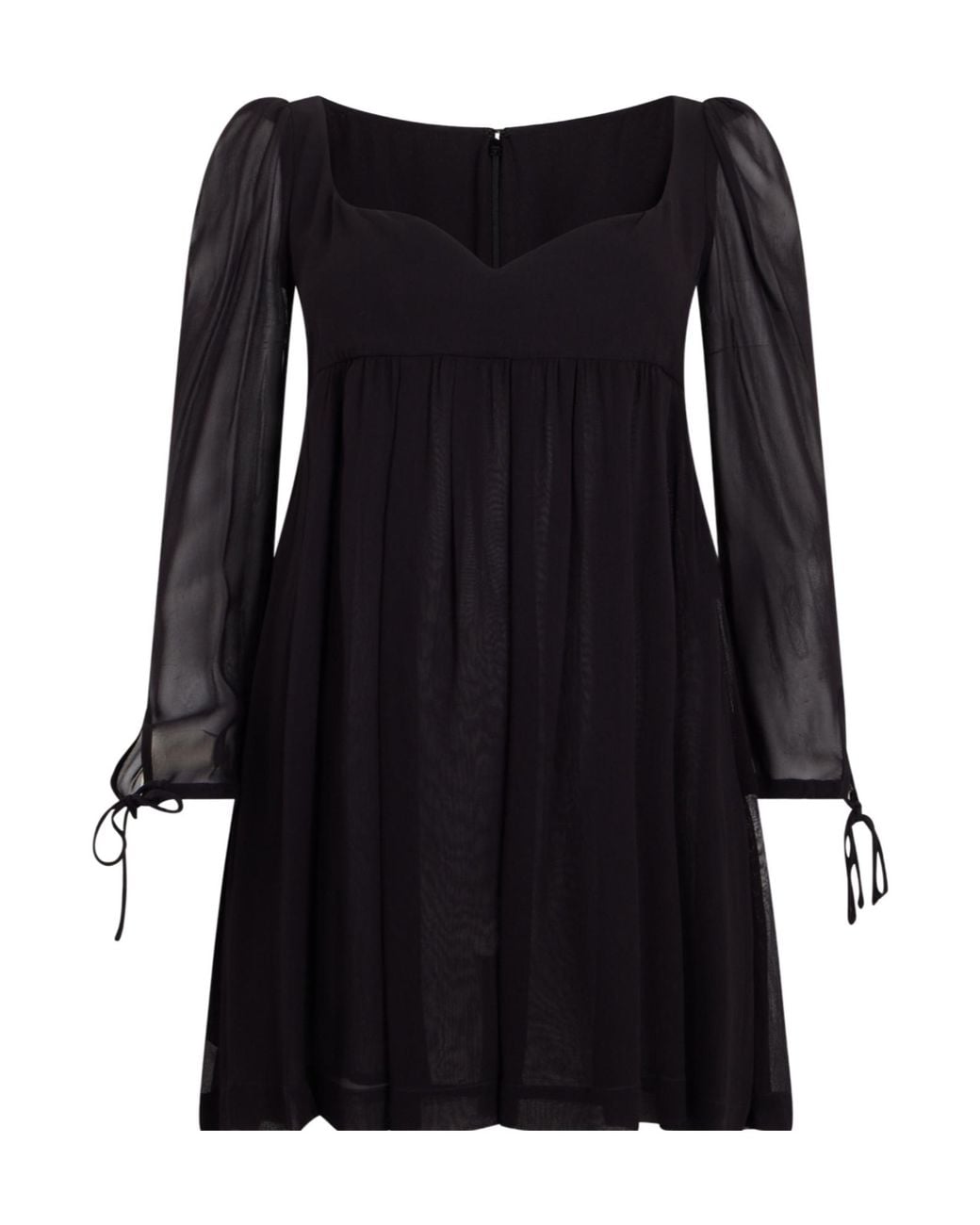 Philosophy Di Lorenzo Serafini Black Sheer-Sleeve Short Dress