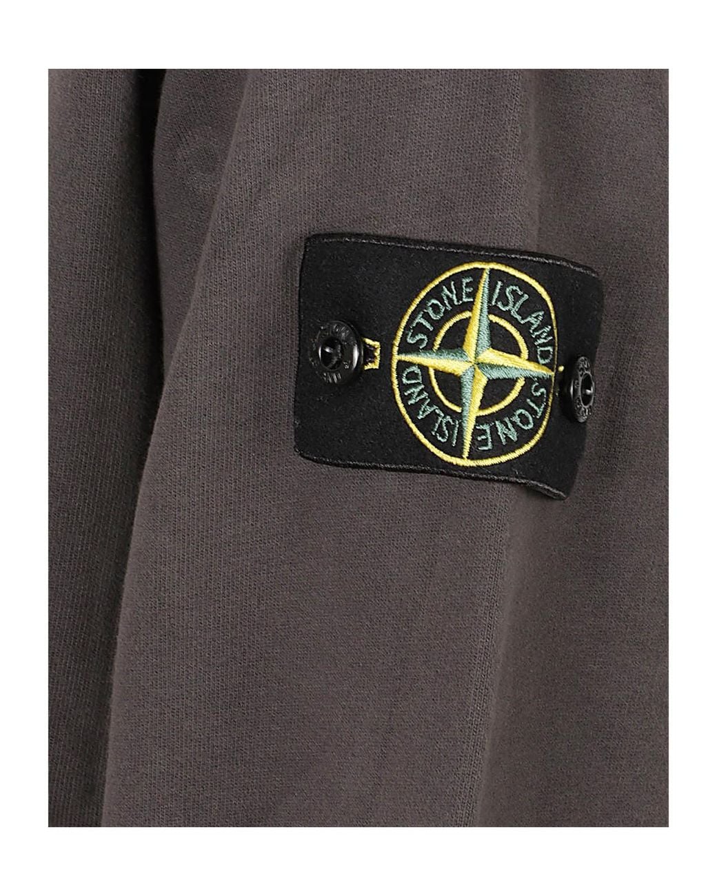 Stone Island Black Oversized-Fit Crewneck Sweatshirt With Ribbed Trims for men