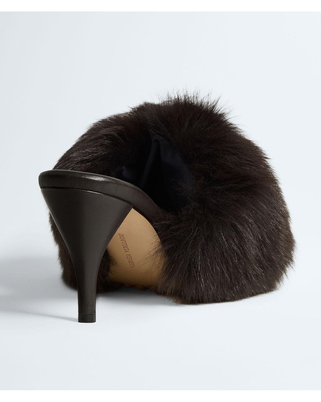 Bottega Veneta Black 75Mm Cherry Shearling &Amp; Leather Mules