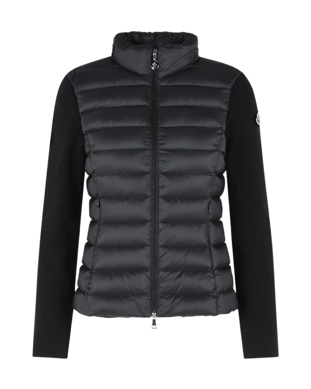 Moncler Black Quilted Zip-Up Cardigan