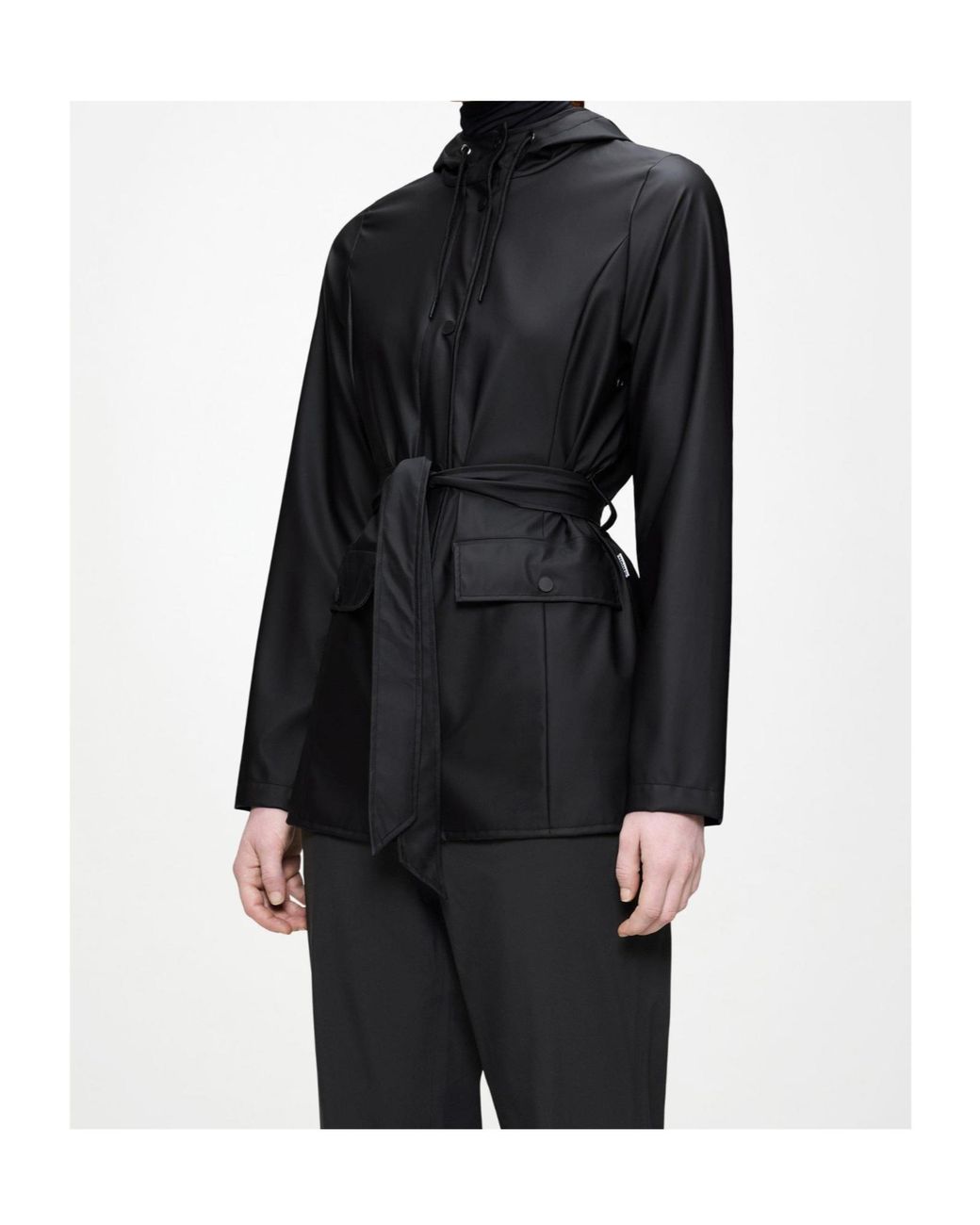 Rains Black Curve Waterproof Jacket