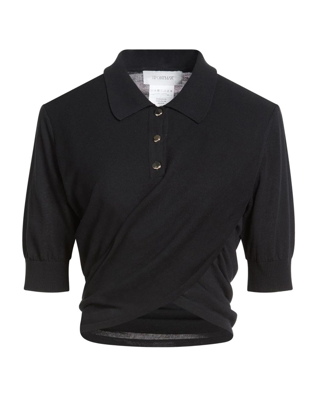 Sportmax Black Plain Colour Polo Shirt
