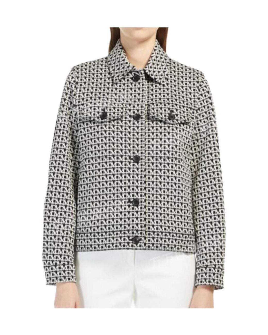 Max Mara Gray Notched Collar Casual Jacket