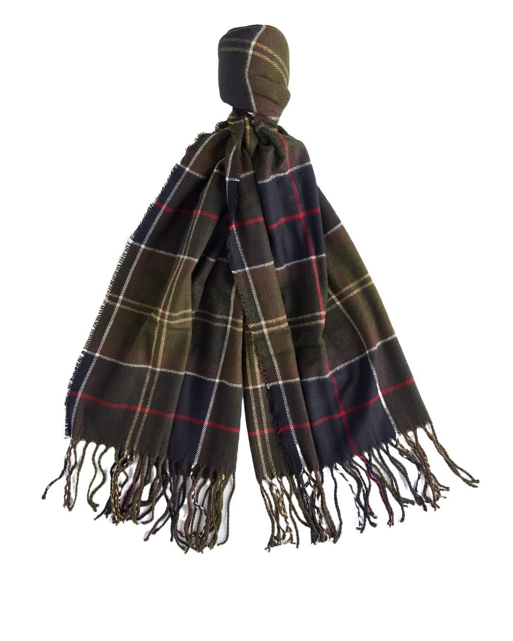 Barbour Gray Tartan Scarf Knitted Beanie Set