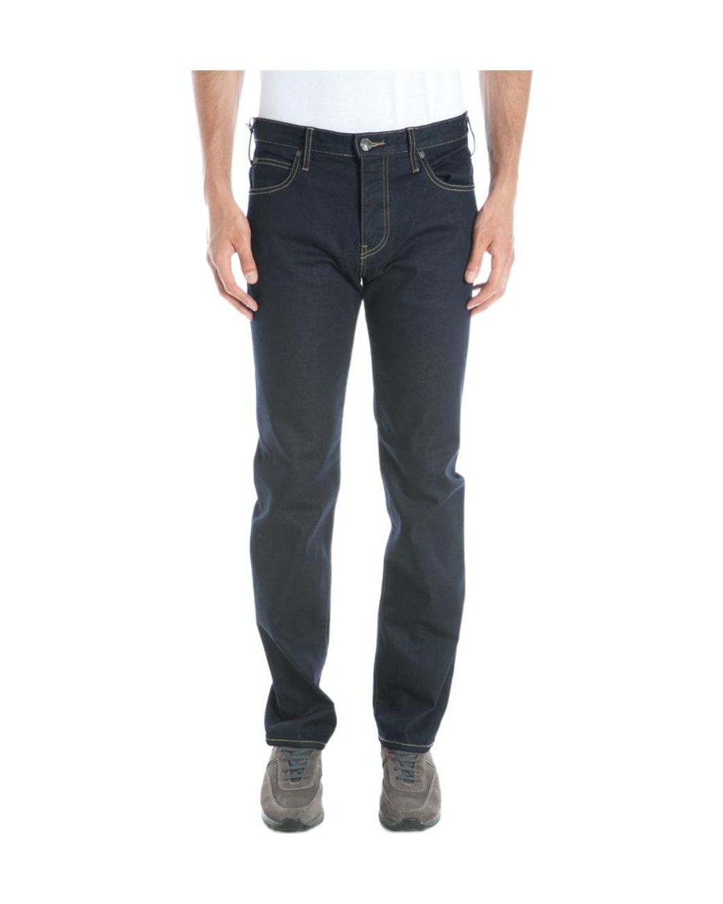 Armani Jeans Blue Logo Logo Denim Trousers for men