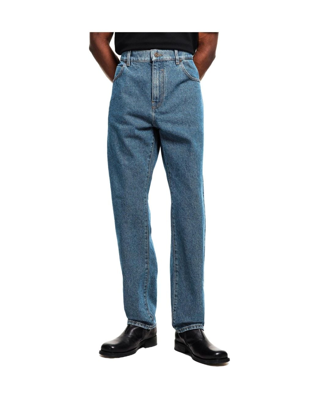 Balmain Blue Straight Leg Jeans for men