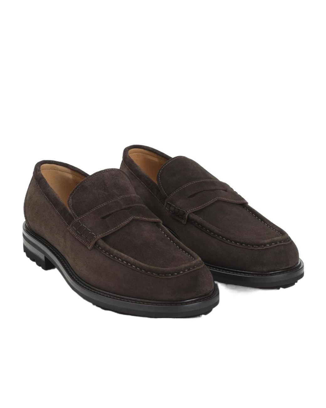 Kiton Brown Round-Toe Loafers for men