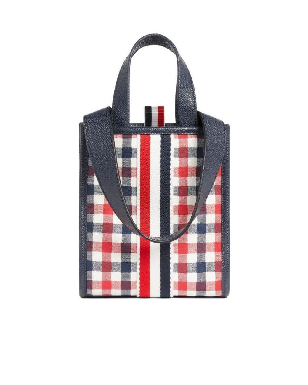 Thom Browne Red Mini Rwb-Stripe Tote Bag