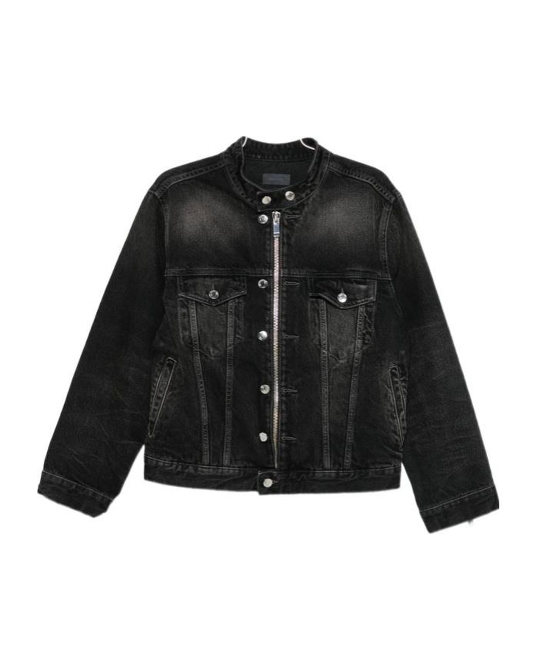 Haikure Black Troy Zip-Detail Denim Jacket for men