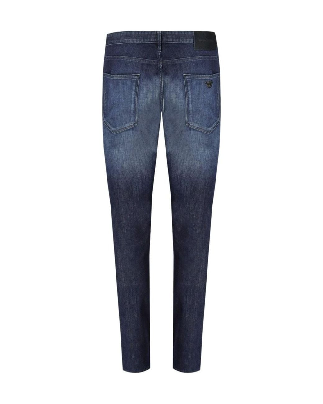Emporio Armani Blue Logo Plaque Slim-Fit Jeans for men