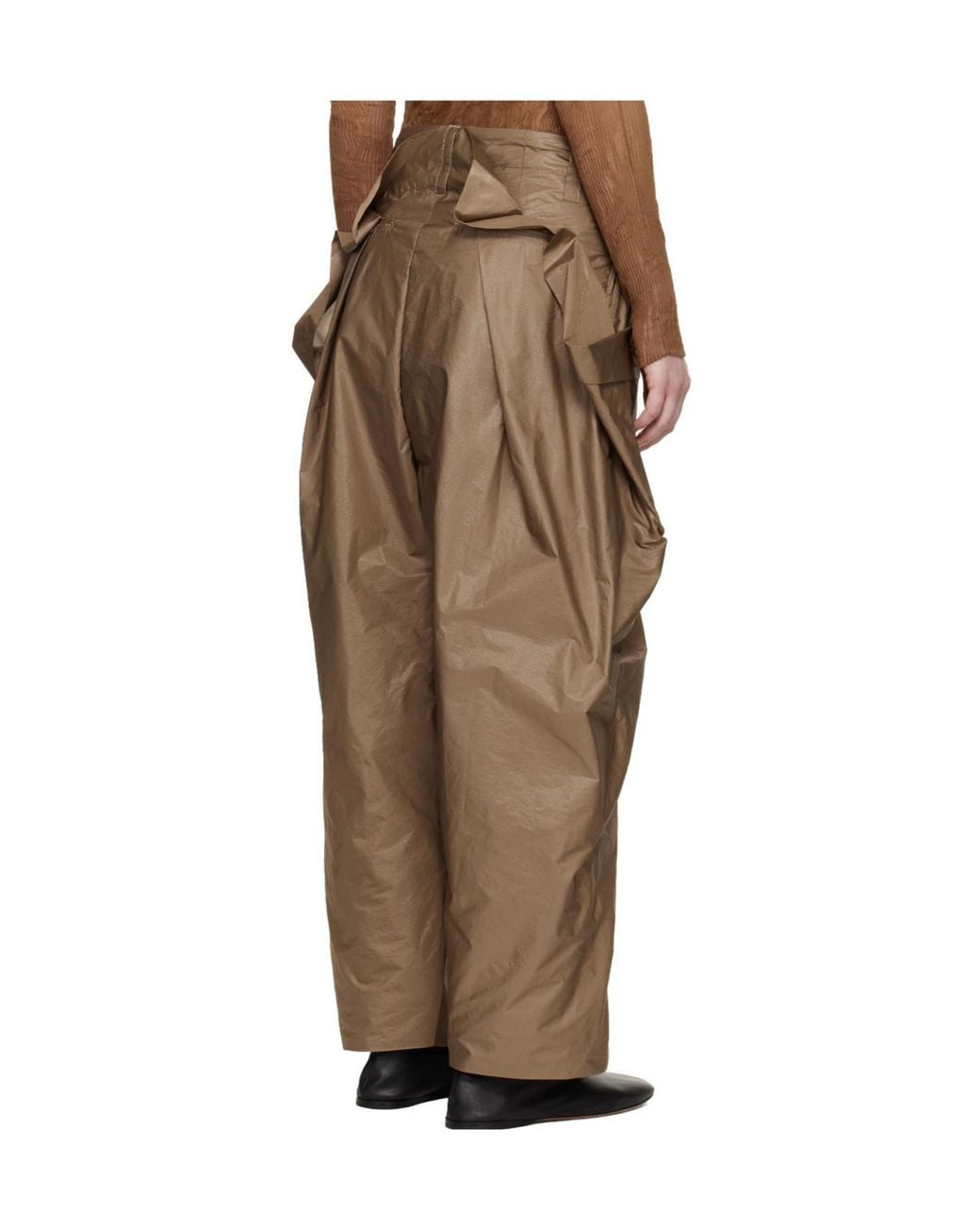 Issey Miyake Brown Zippered Workwear Casual Pants