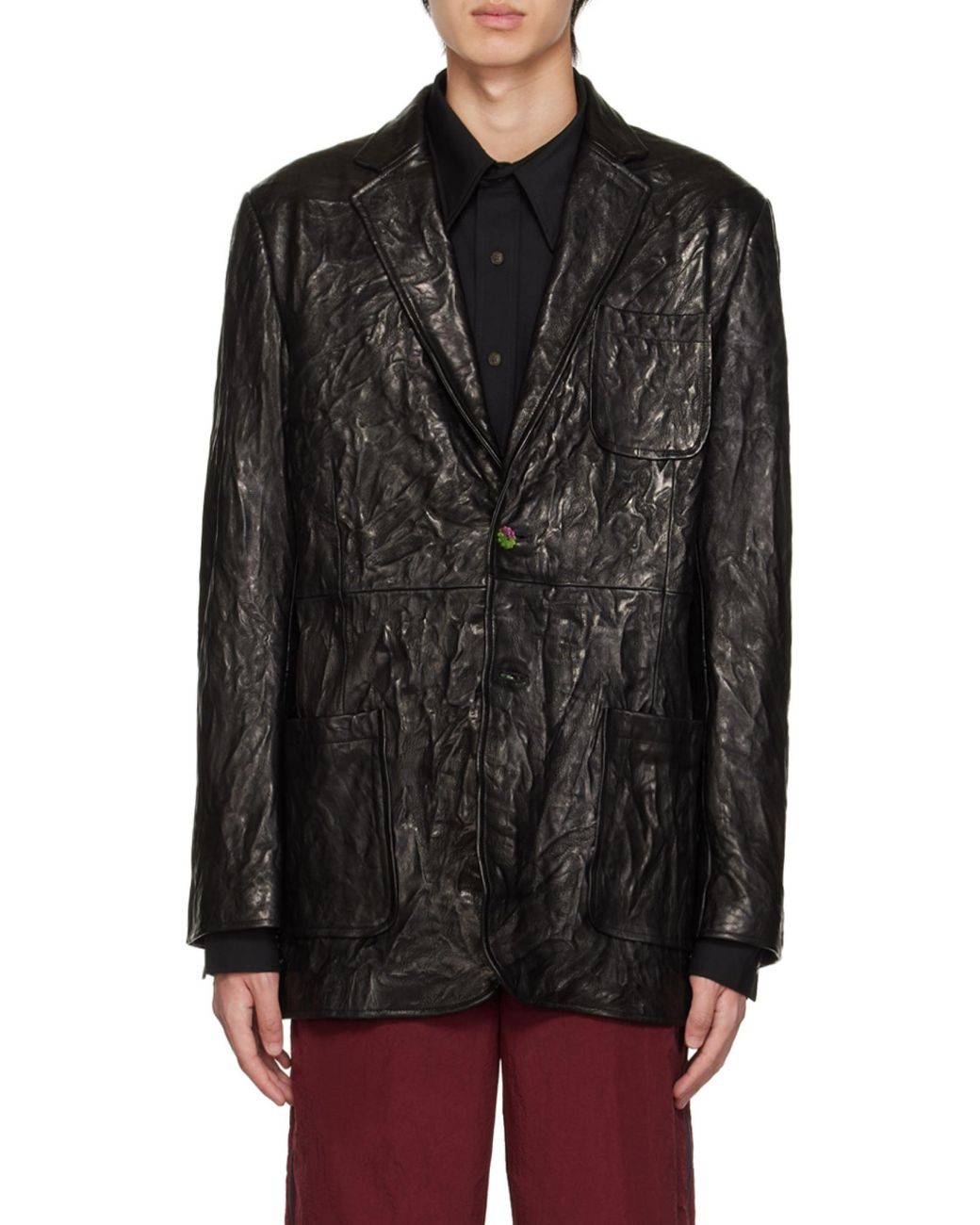Acne Black Collared Buttoned Jacket for men