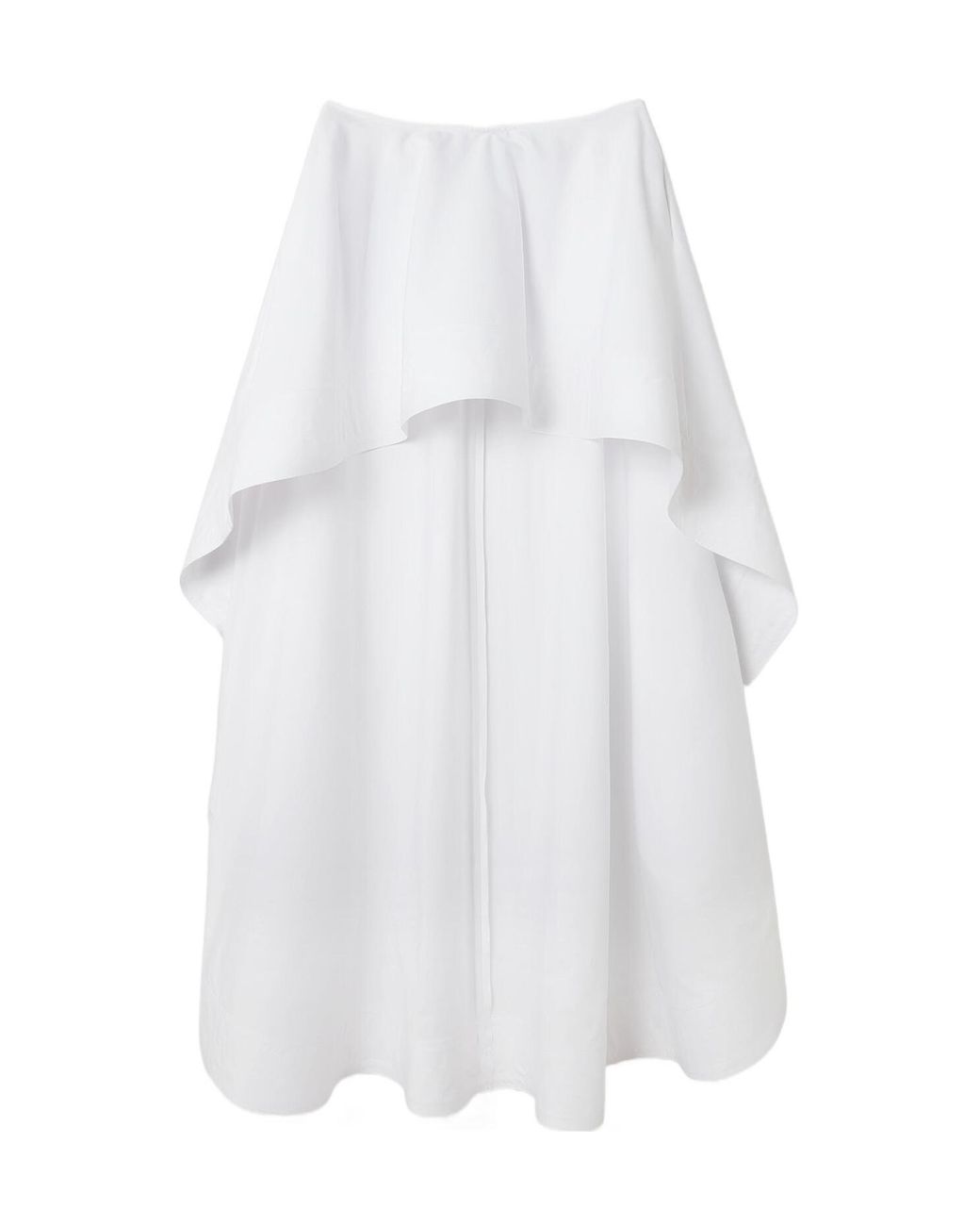 Stella McCartney White Ruffled-Overlay Midi Skirt