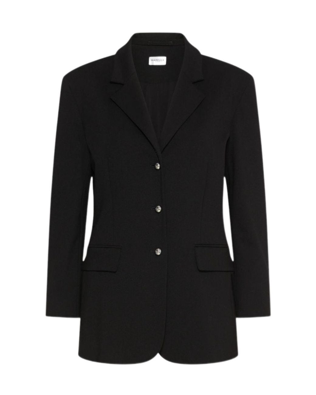 Marella Black Single-Breasted Stretch Jersey Blazer