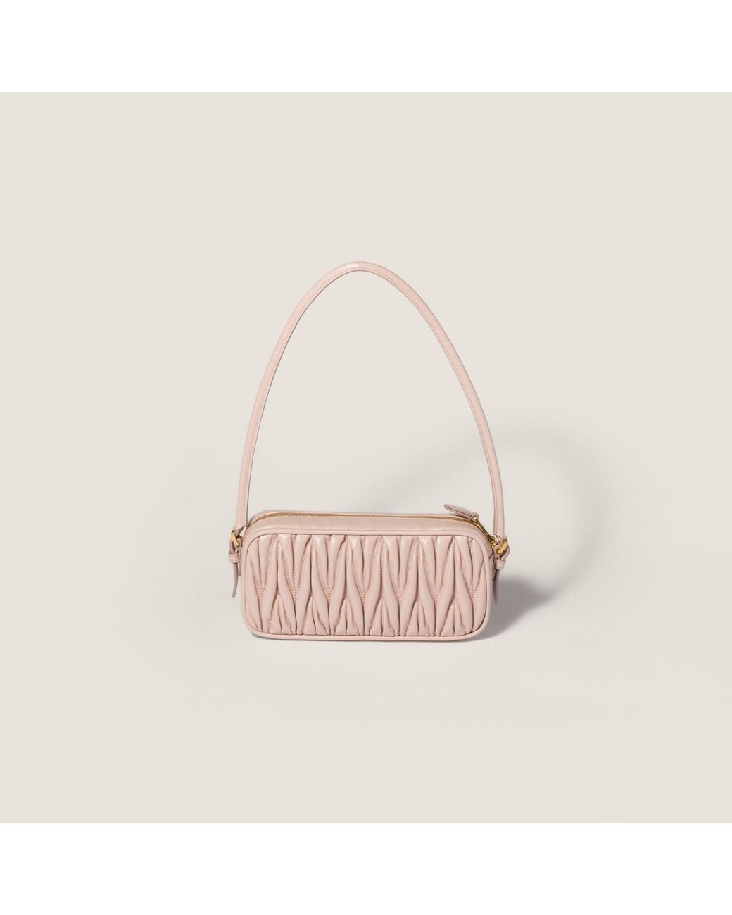 Miu Miu Pink Matelassé Nappa Leather Pouch