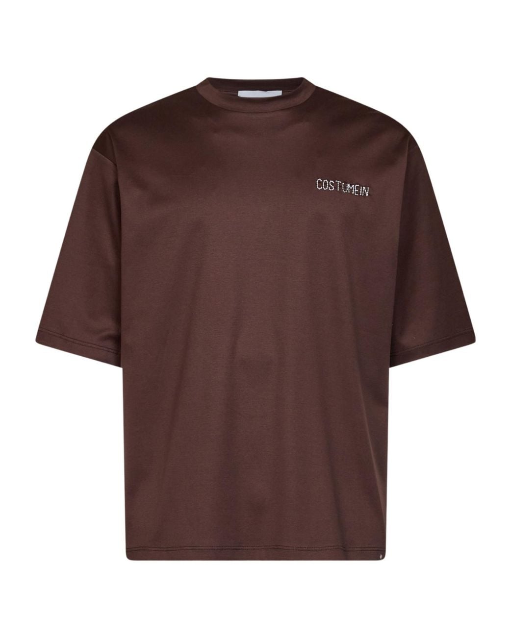Costumein Brown Logo Oversized T-Shirt for men