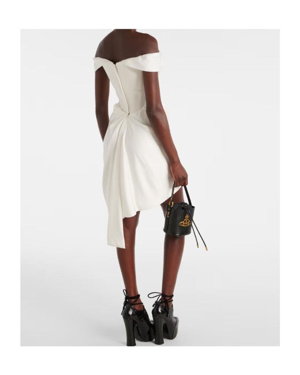 Vivienne Westwood White Nova Cora Off-Shoulder Minidress