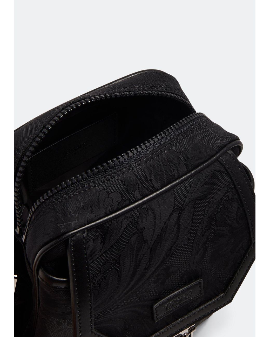 Versace Black Jacquard Shoulder Strap Messenger Bag for men