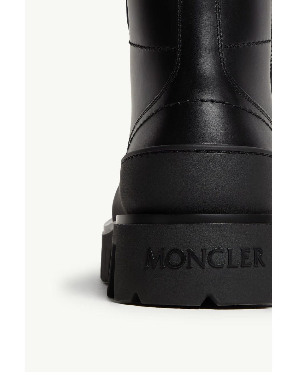 Moncler Black Peak Path Leather Lace-Up Boots for men
