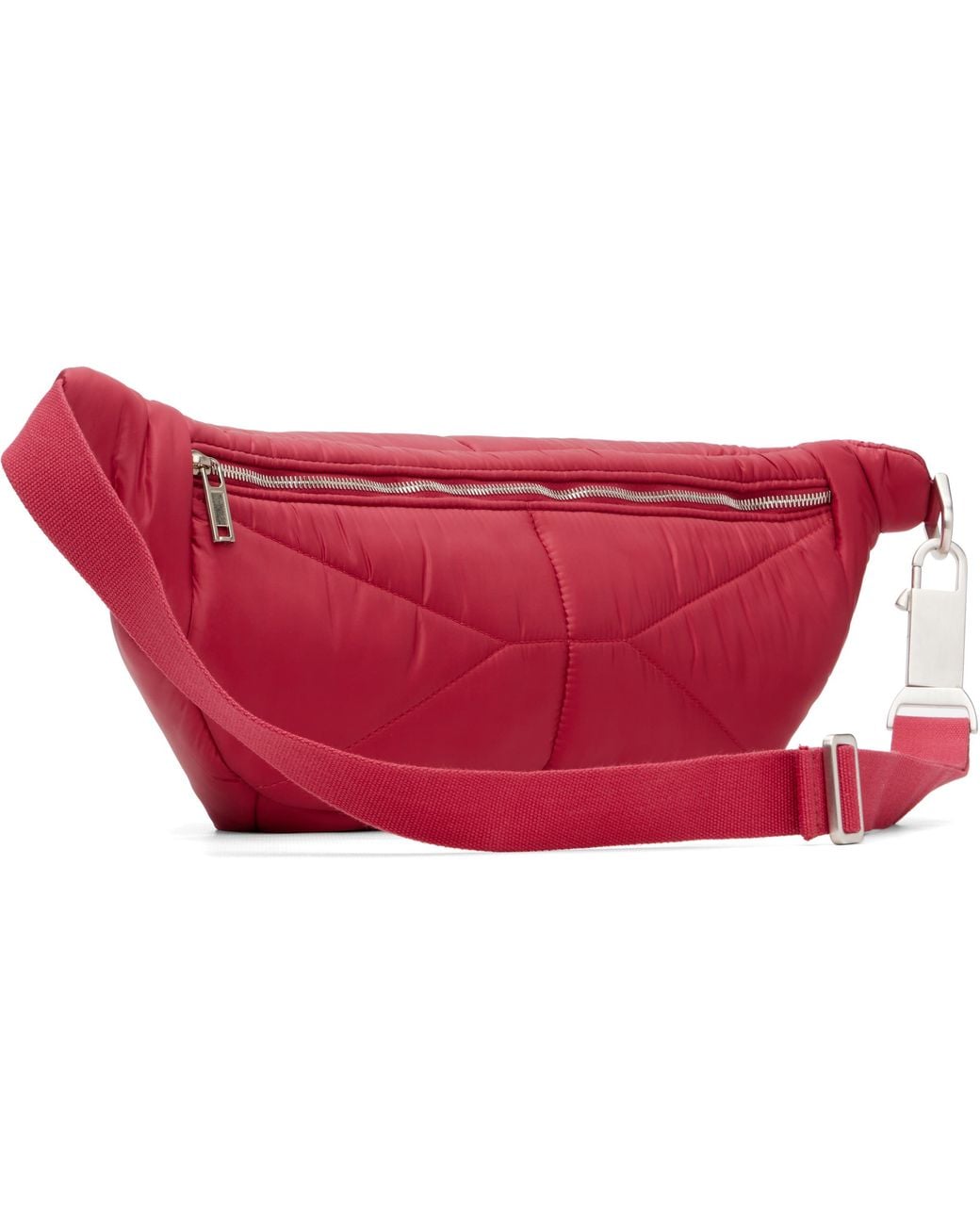 Moncler Red Rick Owens Quilted Zipped Belt Bag for men