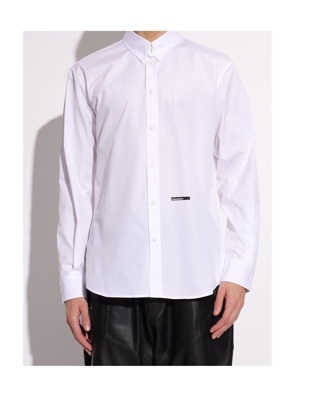 DSquared² White Logo Printed Buttoned Shirt for men