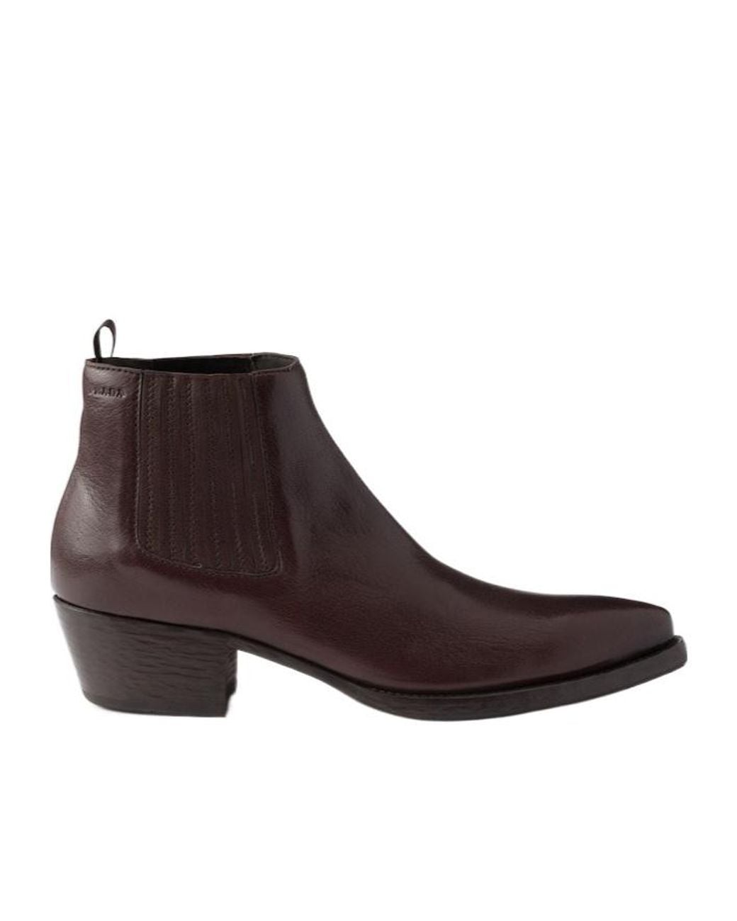 Prada Brown Slip-On Chelsea Boots for men