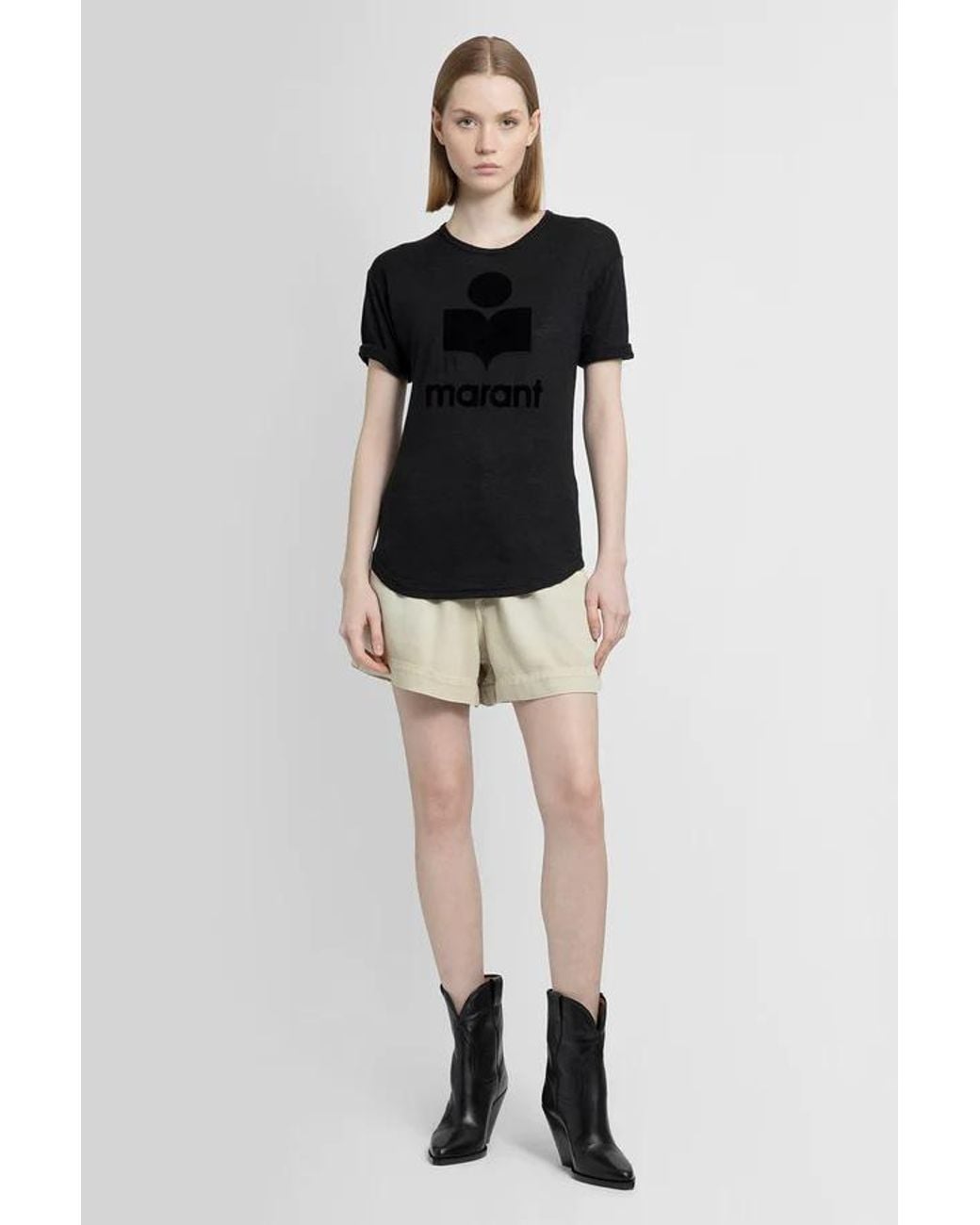 Isabel Marant Black Isabel Marant Étoile Koldi Logo Printed T-Shirt