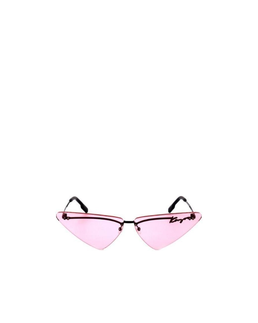 KENZO Pink Triangular Logo Sunglasses