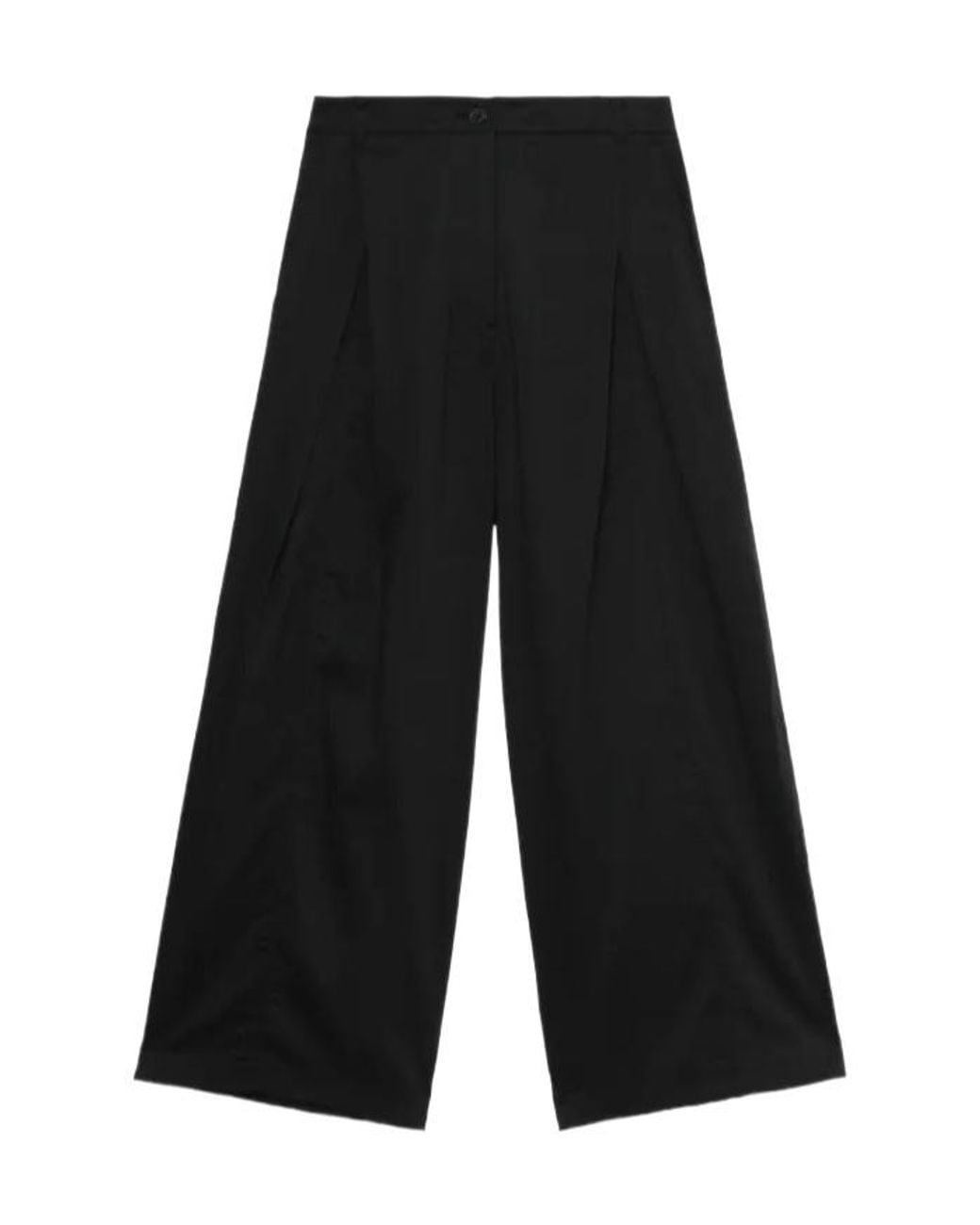 Low Classic Black Wide-Leg Trousers