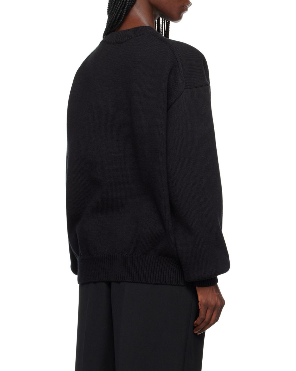 Alexander Wang Black Logo Printed Crewneck Jumper