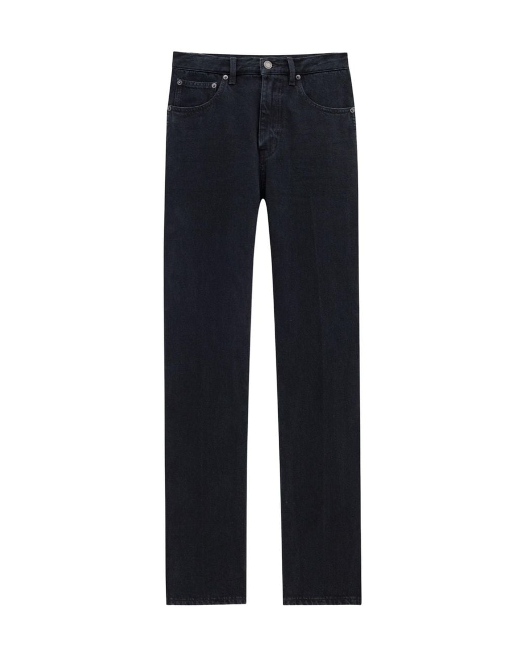 Saint Laurent Blue Mid-Rise Straight-Leg Jeans