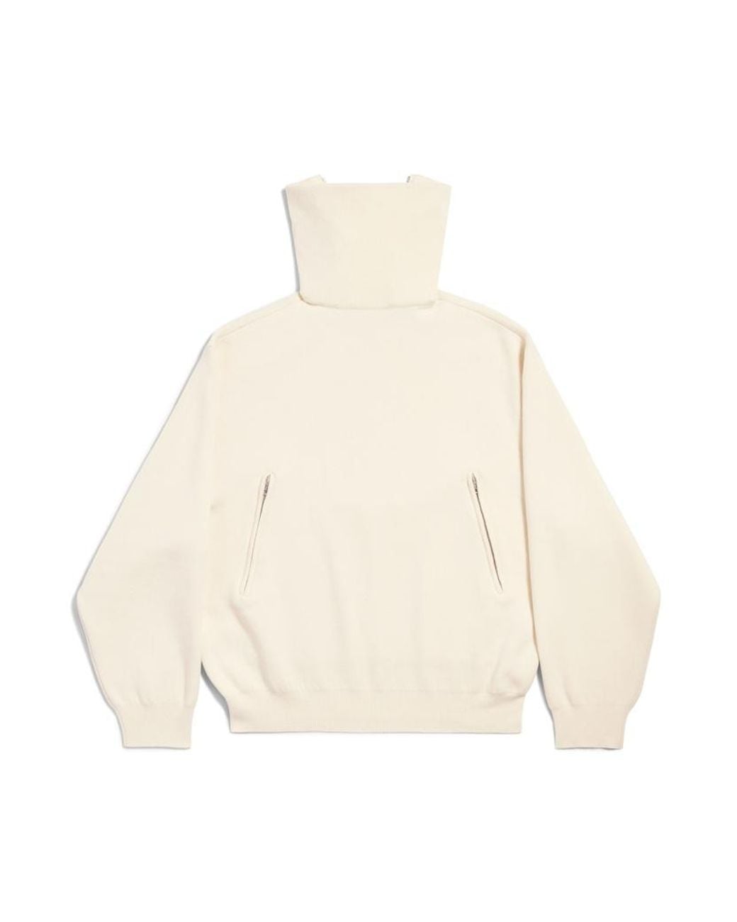 Balenciaga Natural Half-Zip Knitted Jumper