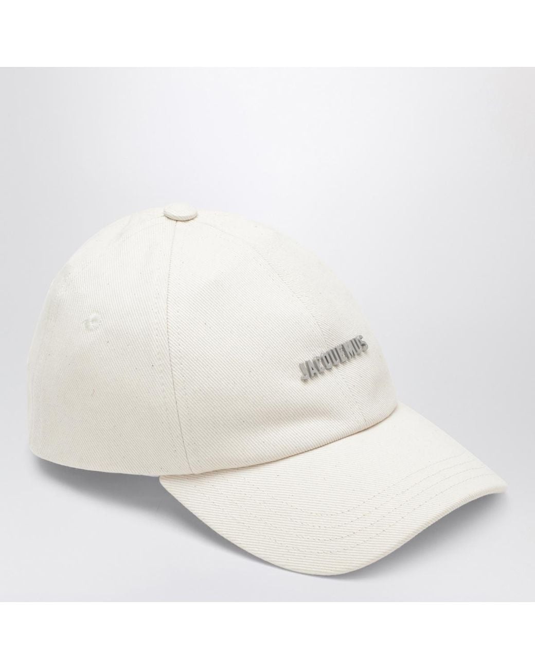 Jacquemus White Logo Plaque Baseball Cap for men