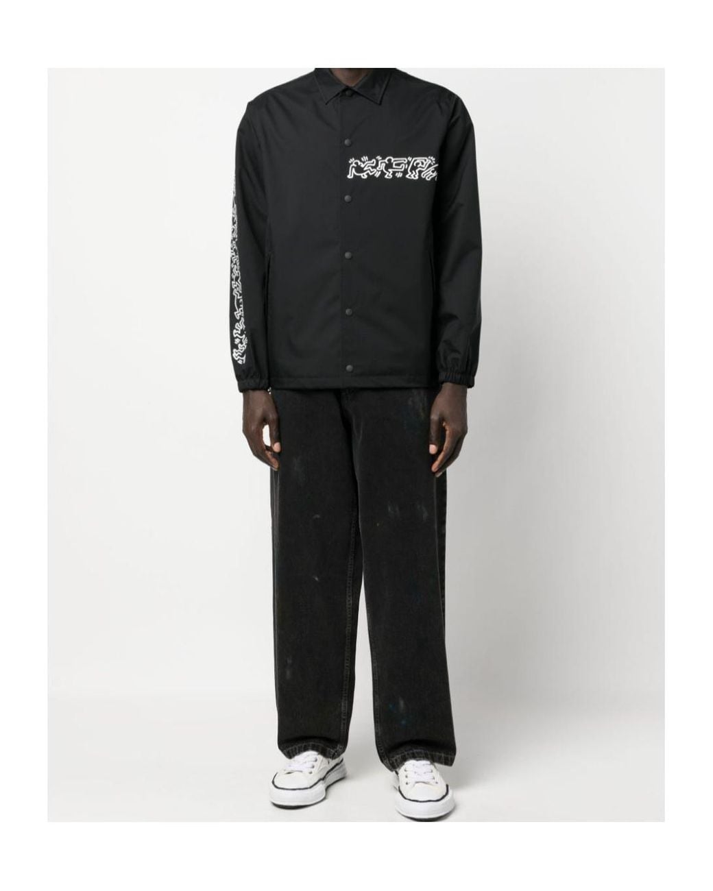 Junya Watanabe Black Printed Shirt-Style Casual Jacket for men
