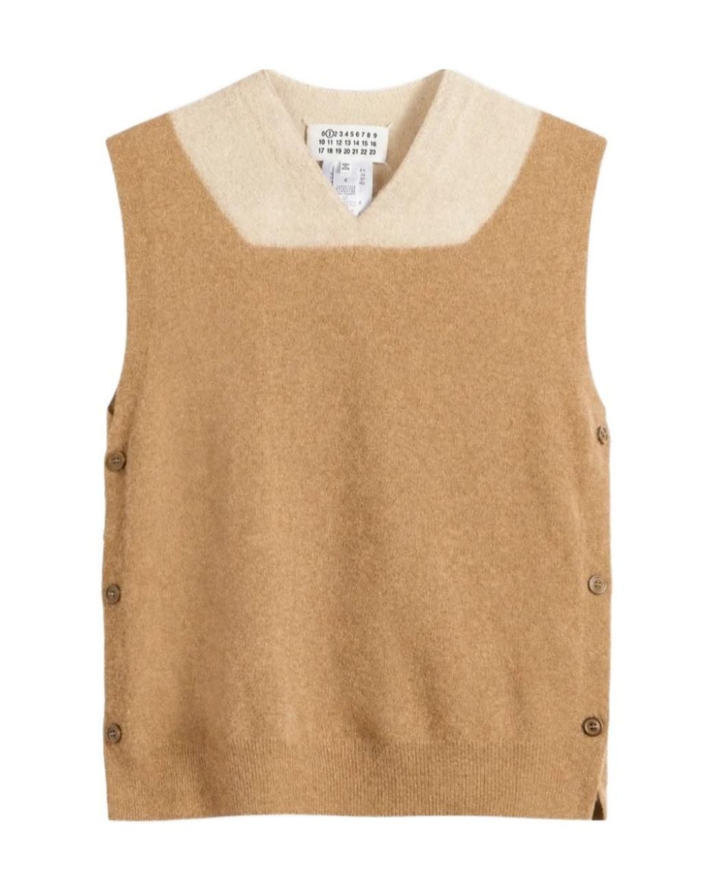 Maison Margiela Brown Side Button Knitted Top